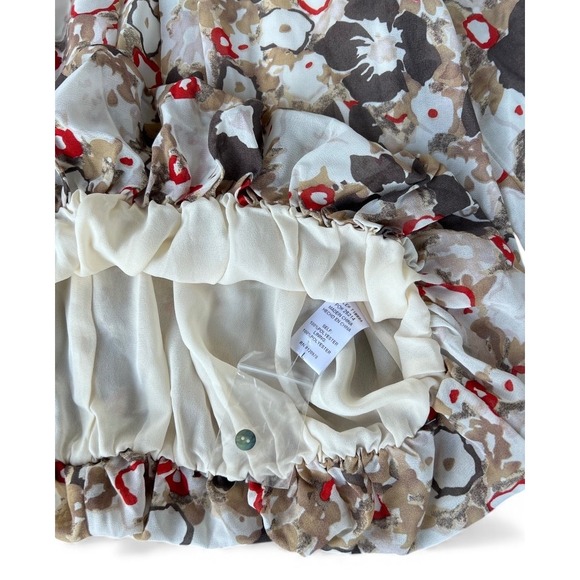 NWT Entro Women's Floral Print Blouse Long Sleeve Gathered Cuff Round Neck - Picture 10 of 11